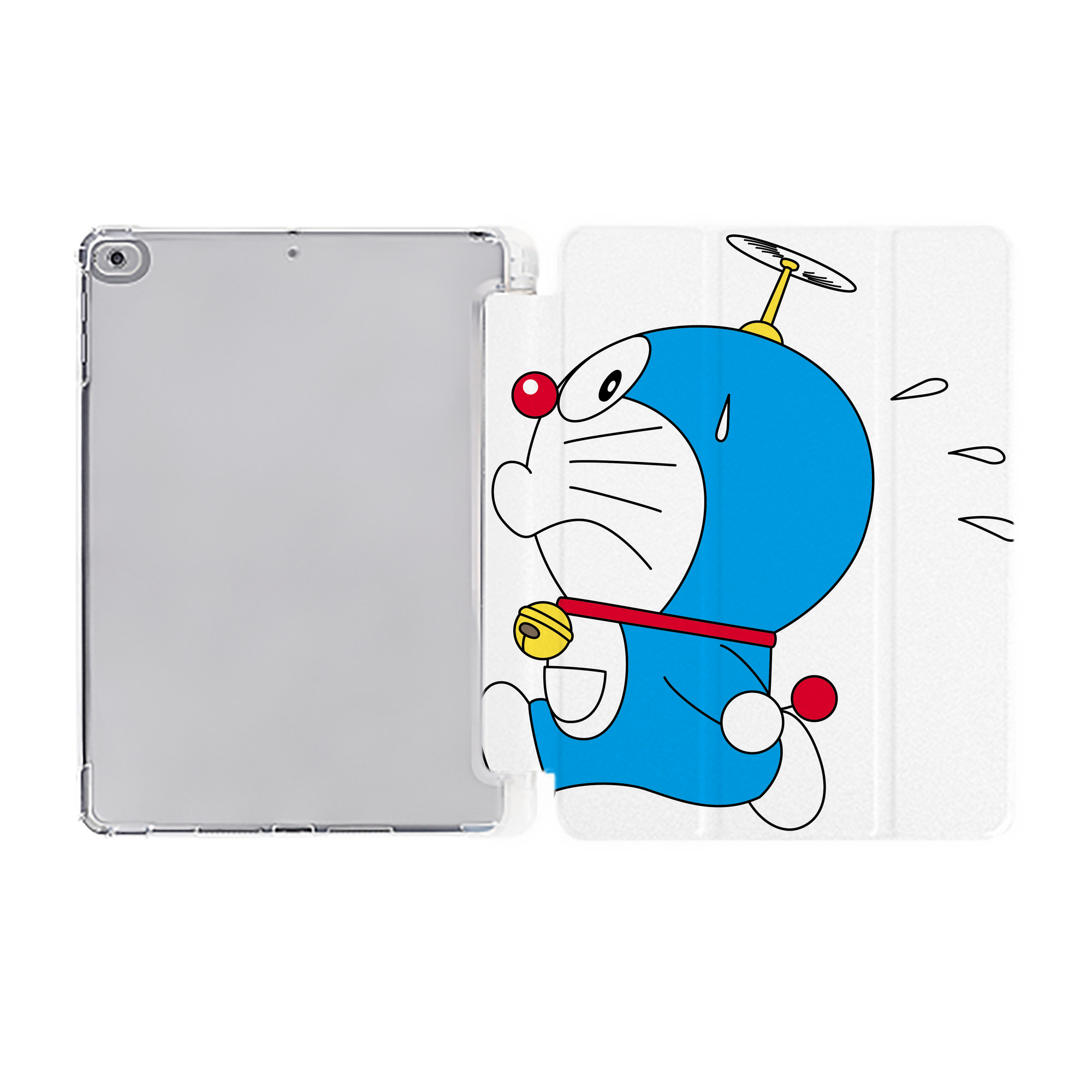 （画像用） ドラえもん Doraemon IPad ケース ペン収納付き 三つ折りスタンド PUレザー×シリコン 対応機種9.5/10.5/10.9インチ